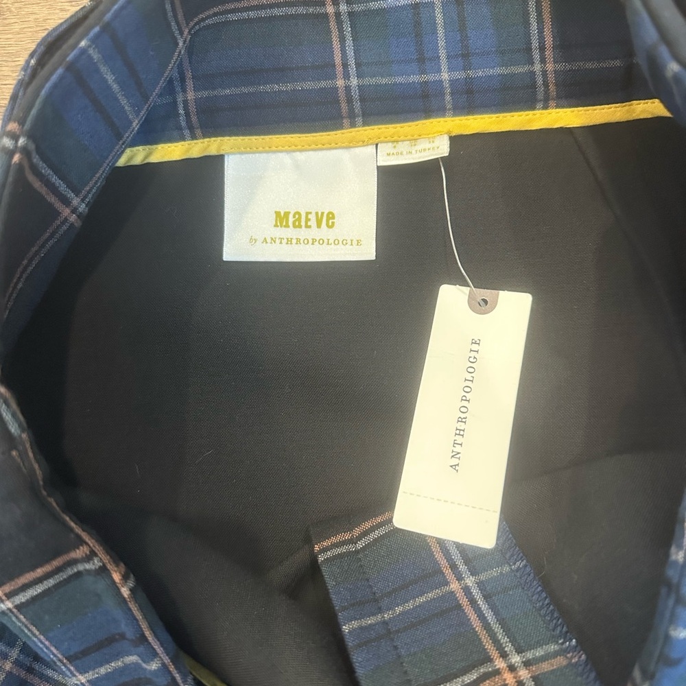 Maeve Anthropologie Plaid Skirt Size 6 NWT Belted Menswear Midi - Picture 5 of 8